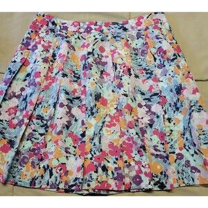 J.Crew Factory Floral Pleated A-Line Skirt Women’s Size 2